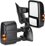 Youxmoto Towing Mirrors Fits 08-16 for Ford for F250 for F350 Super Duty Pickup Truck Tow Mirrors 2008 2009 2010 2011 2012 2013 2014 2015 2016, Heated, Turn Signal, Manual Telescoping/Folding