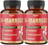 (2 Packs) D-Mannose Extract Capsules 6050 mg - 7in1 Supplement for Natural Urinary Tract Health & Immune Support - Combined Cranberry, Dandelion, Hibiscus, Rosehips & More - 4 Months Supplement