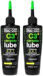 Muc-Off C3 Ceramic Dry Chain Lube Dry Chain Oil Bicycle 120 ml, Pack of 2 - Premium Grease Chain Grease, Chain Spray Bicycle with UV Tracer Dye - for Dry and Dusty Conditions