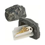 Quixotical Hide a Key Fake Rock, Fake Rock Key Hide Box Spare Key Fake Rock, Stone Key Hider Outside with Secret Compartment, for Outdoor Garden Yard