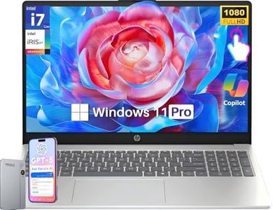 HP 15.6" Touch Screen Business Laptop - Intel 10-Core i7-1355U(Up to 5GHz), 16 GB RAM, 512 GB SSD, FHD IPS Touchscreen, Wi-Fi 6, Windows 11 Pro, Long Battery Life, Copilot, w/RECOLX AI Voice Recorder