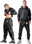 Elite Sports Sauna Suit for Weight Loss Men & Women Boxing MMA Wrestlers Gym Sweat Hoodie Sauna Suits Wrap Full Body Workout, Black, Large