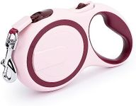 Segarty Dog Retractable Leash, 16ft Heavy Duty Walking Dog Leash for Medium Small Dog up to 44lb, Anti-Slip Handle 360°Tangle-Free Nylon Tape, One-Handed One Button Lock and Release (Pink Wine)