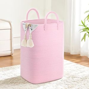 Artfeel Laundry Basket,Woven Cotton Rope Laundry Hamper,80L Versatile Storage for Dirty Clothes,Baby Toys,and Blankets in Bathroom, Nursery,and Living Room