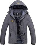 wantdo Men's Waterproof Ski Jacket Warm Winter Parka Dark Gray XL