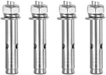 DTGN M10 x 70 Expansion Bolts - 4Pack- Good for Concrete Dry Brick Block Walls - 304 Stainless Steel - Silver