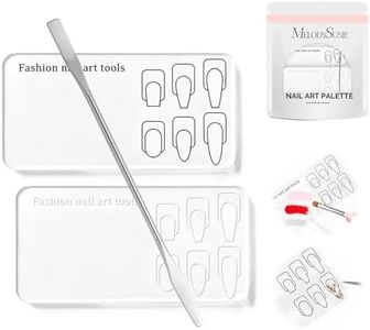 MelodySusie 2Pcs Nail Art Practice Palette with Spatula Clear