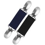 2PC Sweater Cardigan Clips Guard Elastic Clothes Waist Cinch Clip Clasp Beds Seat Covers Clips-Black