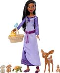 Mattel ​Disney Wish Doll & Accessories, Woodland Animals of Rosas Surprise Set with Asha Fashion Doll & 6 Surprises Including Animal Friends