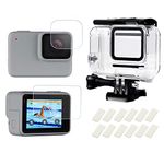 SHOOT Waterproof Housing Shell for GoPro Hero 7 White/Silver,Diving Protective Housing Case with Tempered Screen Film and Anti-Fog Insert for GoPro Hero 7 White & Hero 7 Silver