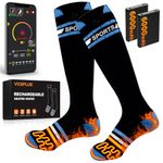 6000mAh Battery Rechargeable Heated Socks for Men Women with App Control, Electric Heating Warm Socks, 360° Heating Warming, Toe Heat Design, Ultra-Long Wire, Foot Warmer for Skiing, Hiking, Hunting