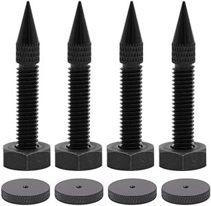 Flushbay 4 Pack Speaker Spikes Floor Protectors Adjustable Speaker Isolation Spikes M6 Black for Subwoofer CD DVD Player Turntable Recorder Chassis with Speaker Isolation Feet Pad (M6)