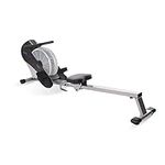 Stamina ATS Air Rower Machine with Smart Workout App - Foldable Rowing Machine with Dynamic Air Resistance for Home Gym Fitness - Up to 250 lbs Weight Capacity - Black/Chrome