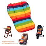 Fitzulam Stroller Cushion Waterproof Baby Highchair Padding Liner Childs Car Seat Infant Breathable Pad Pram Mat Breathable Pad Infant Pram Mat (Rainbow)