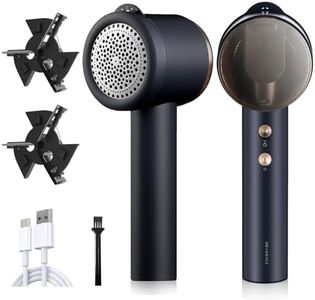 Fabric Shaver for Clothing, ZHIBAI Rechargeable Fuzz Remover, Electric Lint Shaver with 3-Blades and 5-Heights, USB Powered Pill Defuzzer Remover for Clothes, Couch, Furniture, Bedding-Silver