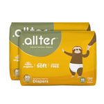 .allter Organic Bamboo Diapers – New Born (NB) Size (upto 4kg) | 68 Count (Pack of 2) | Rash Free, Super Dry, Quick Absorb, Taped Style, Ultra Soft Diapers | Explorer