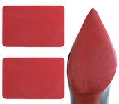 Dr. Foot Shoe Sole Protectors for high-Heels, Self Adhesive Silicone Non-Slip Shoes Cover Bottoms for Women, Red