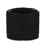 10 Meters / 32.8FT Black Braided Cable, Helunsi 3 Core Electrical Cable, Vintage Braided Flex Cable Twisted Fabric Electrical Wire for DIY Lamps Industrial Pendant Lights Lighting Appliances - Black