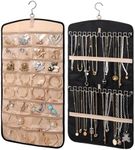 Hanging Jewelry Organizer, Wall Mounted Necklace Holder Display Hanging on Wall/Door for Girls Women, Metal Hooks Double-Sided Jewelry Holder for Earrings, Rings