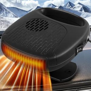 Car Heater, 12V 120W Windshield Defogger Defroster Car Heater Fast Heating & Cooling 2 in 1 Modeswith That Plugs into Cigarette Lighter, Black