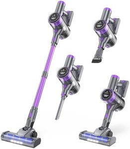Cordless Vacuum Cleaner, 30Kpa Vacuum Cleaners for Home, Stick Vacuum with LED Display, 2 Roller Brushes for Anti-Tangle & Hard Floor, 6 in 1 Lightweight Vacuum for Hard Floors Carpet Pet Hair