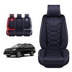 OASIS AUTO Custom Fit PU Leather Seat Cover Compatible with Subaru Forester Outback Legacy Impreza Crosstrek (Full Set, Black)