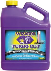 Wizards Turbo Cut Compound - Removes 1200 to 1500 Scratches - Renews, Restores and Fast Cuts Dead and Faded Paints, Gelcoat and Fiberglass - Water Based Car Scratch Remover - 1 Gallon