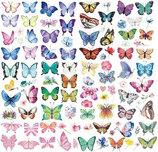 Paifeancodill Temporary Tattoo, 100 Pcs Butterfly Tattoos, Colorful Butterfly Temporary Stickers, Waterproof Fake Tattoo, Body Tattoo Stickers, Body Art Stickers for Party Favors, Gifts, Decoration