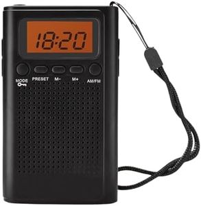 Laser Pocket AM/FM Radio - Portable Digital Tuner with LCD Display, Alarm Clock, 3.5mm Headphone Jack, Reliable Battery Performance, Lightweight with Wrist Strap Ideal for Travel & Outdoor Use