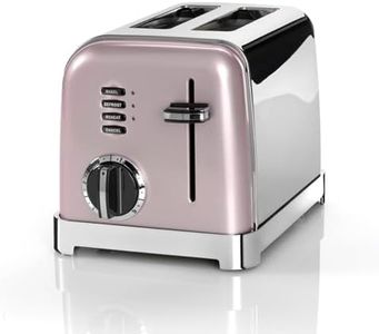 Cuisinart Tostadora de 2 rebanadas | Ranuras anchas, ideal para pan grueso y rosquillas | 6 niveles de tostado más descongelación | Palanca de elevación alta | Hervidor a juego disponible | Rosa