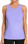 ATTRACO Women's Workout Tank Tops Ribbed Workout Fitness Basic Camis Tops Purple X-Large