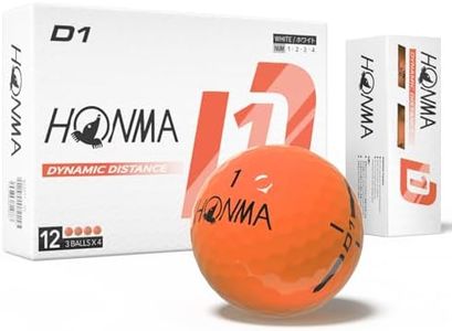 Honma 2024 D1 Distance Golf Balls,Extra Soft Feel with Long Distance,High Speed Core with Low Spin Design,Low Compression Golfballs Perfect for Men,Women Beginners,1 Dozen,Orange