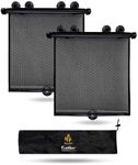 EcoNour Car Window Covers for Baby (2 Pack) | Retractable Car Window Shades for Protecting Kids, Passengers & Pets from Harmful Sun Rays | Window Sun Shade for Trucks, SUVs | (22”x24”)