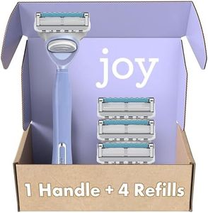 joy Razors for Women, 1 Handle, 4 Razor Blade Refills, Lavender, Lubrastrip to Help Avoid Skin Irritation