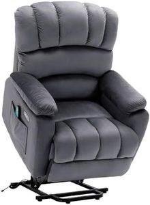 Asukale Elektrischer Fernsehsessel mit aufstehhilfe, Relaxsessel Massagesessel mit Wärmefunktion, Liegefunktion, Fernbedienung Verstellbar, Schlaffunktion und Fußteil, bis 220kg, Grau Mikrofaser Samt