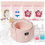 KoluaWax Premium Waxing Kit for Women - Hot Melt Wax Warmer for Hair Removal, Eyebrow, Bikini, Legs, Face, Brazilian Wax & More - Machine + 4-Pack Hard Wax Beads + Accessories, Blush