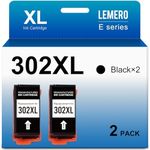 LEMERO Remanufactured Ink Cartridge Replacement for Epson 302 302XL 302 XL to use with Expression Premium XP6100 XP-6100 XP6000 XP-6000 Printer ( Black, 2 Pack )