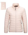 Outdoor Ventures Womens Winter Lightweight Jacket Warm Short Packable Puffer Jacket Transitional Padded Down Jacket Quilted Jacket for Ladies Lined for Hiking Travel Cinnamon 2XL