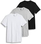 Jockey Men's T-Shirts Cotton Stretch Crew Neck T-Shirt - 3 Pack, White/Grey Heather/Black, XL