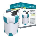 allpondsolutions 2000EF Aquarium External Fish Tank Water Filter for Coldwater, Tropical or Marine Aquariums, for Tanks Up to 1000 Litres – Includes Filter Media, hose and Spray Bar - Full Kit.