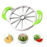 Wenrecu Extra Large Watermelon Slicer Cutter Comfort Silicone Handle,Home Stainless Steel Round Fruit Vegetable Slicer Cutter Peeler Corer Server for Cantaloup Melon,Pineapple,Honeydew,Get 12,As Seen