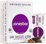 JONESBAR (Dark Chocolate Almond, (12 Count (Pack of 1)), USDA Organic Fruit & Nut Bar, Non-GMO, Kosher, Vegan, Gluten Free, Simple Snack Bar