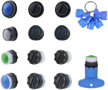 12 Pcs Faucet Aerator for Cache Aerators with 6 Pcs Cache Faucet Aerator Key Removal Wrench Tool, Cache Aerators Replacement Inserts for Sink M16.5 18.5 21.5 24 mm Tap Aerators Flow Restrictor