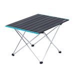 Naturehike Camping Folding Table, Aluminum Table Top, Waterproof, Portable, Lightweight, for Dining, Cooking, Picnic, Outdoor, Fishing (Black Small)