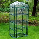 Greenhouse Cover Replacement, Waterproof Clear PVC Cover for 4 Tier Growhouse, Greenhouse Tents Plant Cover for Outdoor Garden Plants Flower House, 69x49x160cm(Only Cover)