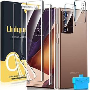 UniqueMe [2+2 Pack] Compatible with Samsung Galaxy Note 20 Ultra 6.9 inch Soft TPU Screen Protector 【Not Glass】 and Camera Lens Protector,HD Clarity [Case Friendly][Bubble Free] [Anti-slip tool]