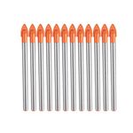 HPMAISON 10 Pieces 6mm Glass and Tile Drill Bit Set, Tungsten Carbide Drill Bits for Glass, Mirrors, Porcelain, Ceramic Tile, Aluminium, Plastic and Wood, Industrial Strength Glass Drill Bit