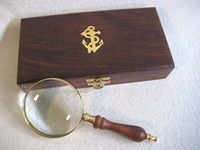 Large Reading Magnifier – Magnifying Glass Brass & Wooden Handle with Wooden Box
