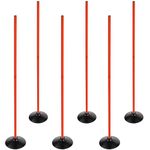 ASENVER Orange Soccer Agility Poles Set Detachable Sports Trainning Speed Pole Slalom Poles with Rubber Base Sport Traning Equipment (4.9 FT, Pack of 6)