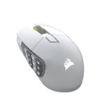 CORSAIR Scimitar Elite Wireless SE MMO Gaming Mouse – 33,000 DPI, 16 Programmable Buttons, Adjustable Key Slider, Elgato Stream Deck Integration, 1,000Hz Polling, Up to 150hrs Battery – White